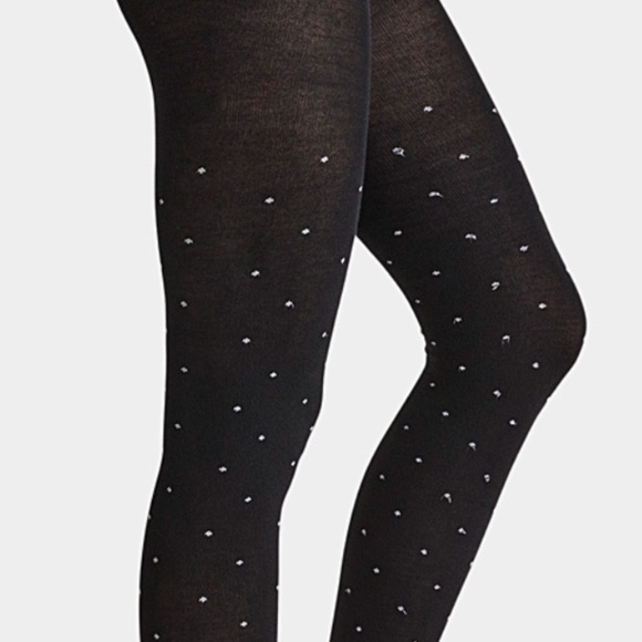 Black and white organic cotton polka dot tights made in Italy NWT - Picture 2 of 7